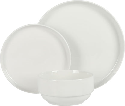 Gibson Home Rothernberg Stackable 18 Piece, Service for 6, Porcelain Plates and Bowls Set