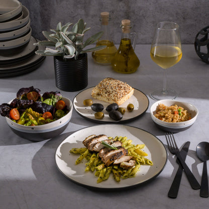 Gibson Elite Rhinebeck 16-Piece Double Bowl Reactive Stoneware Dinnerware Set