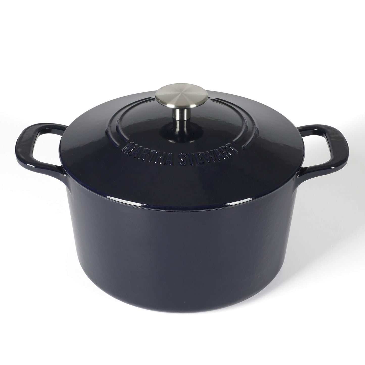 Martha Stewart Gatwick 4 Quart Enamel Cast Iron Dutch Oven - Navy Blue