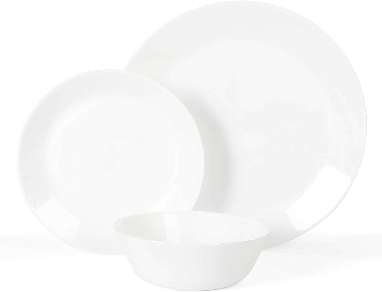 Martha Stewart Opalton 18 Piece Chip and Break Resistant Opal Glass Dinnerware Set