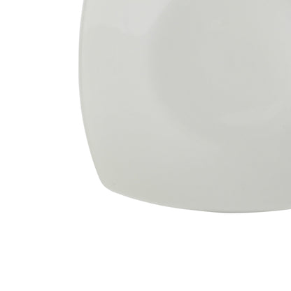 Gibson Home Zen Buffet 16-Piece Porcelain Dinnerware Set, Square Plates & Bowls, Service for 4, White